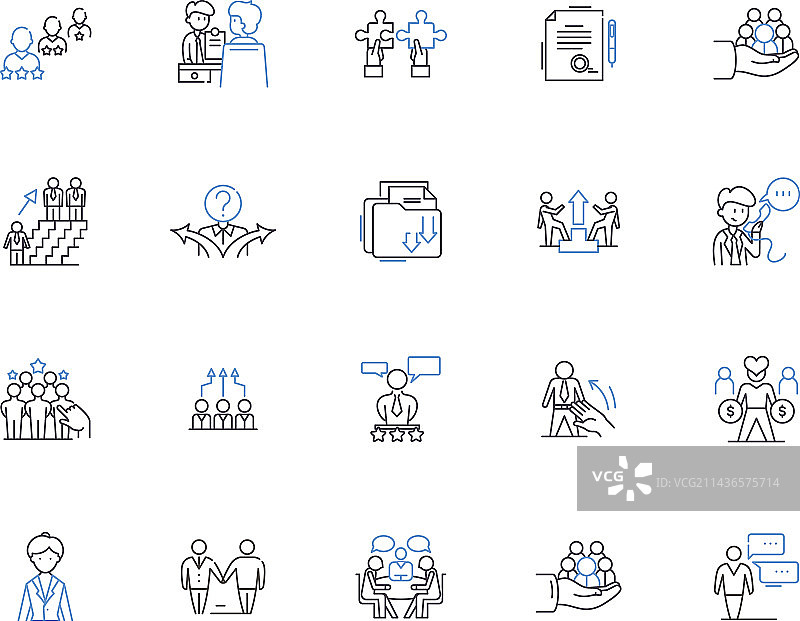 办公室人物轮廓图标合集图片素材