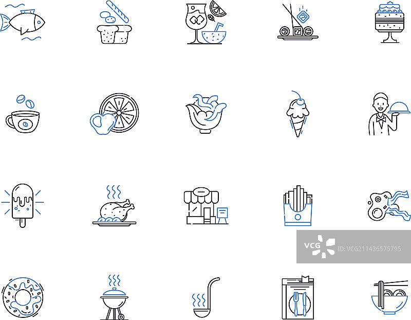 食品生产轮廓图标合集图片素材