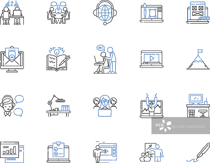 企业轮廓图标合集图片素材