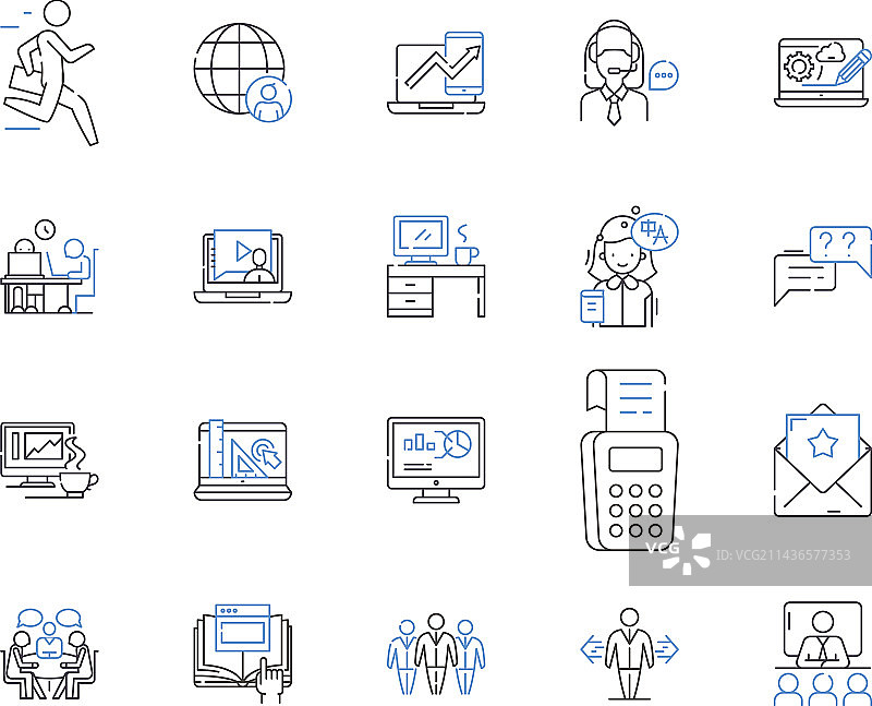 远程团队轮廓图标合集图片素材