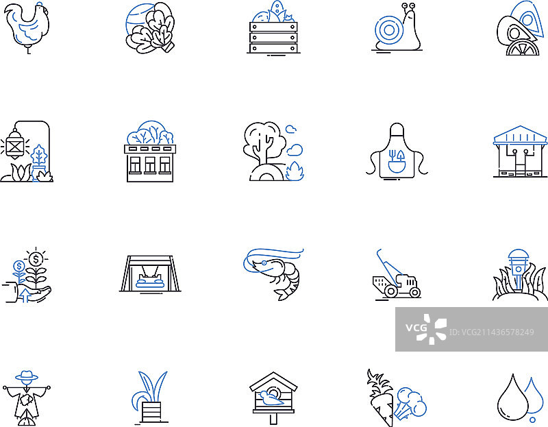 农作物描边图标合集图片素材