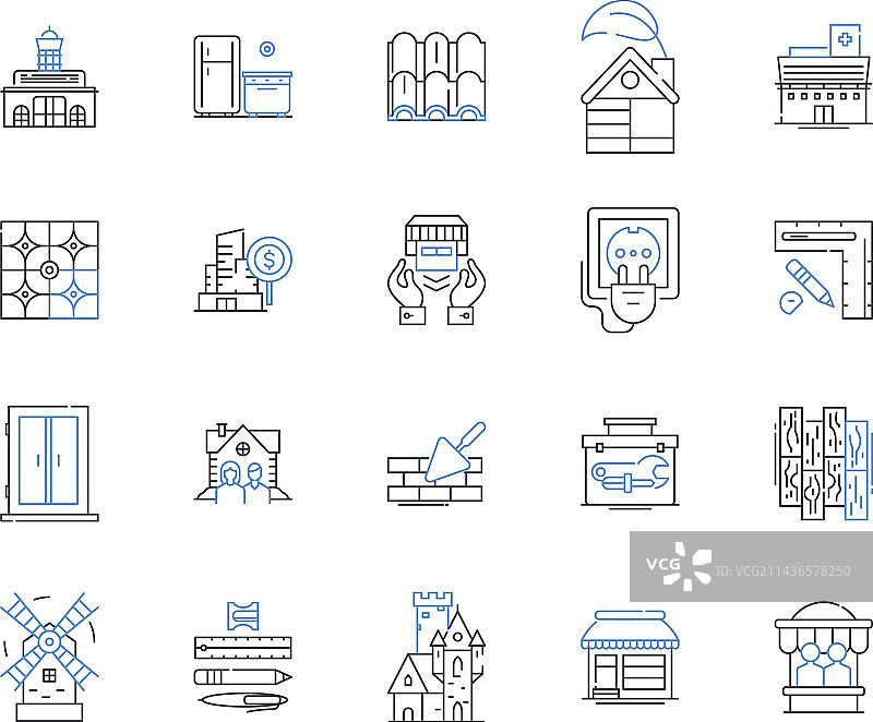 房屋和住所轮廓图标合集图片素材