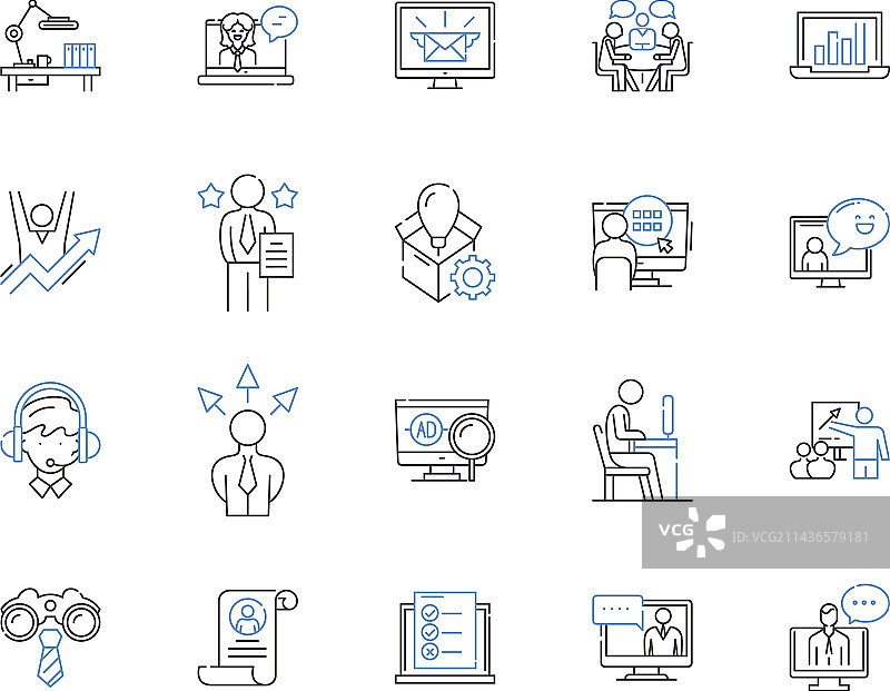 工作团队轮廓图标合集图片素材