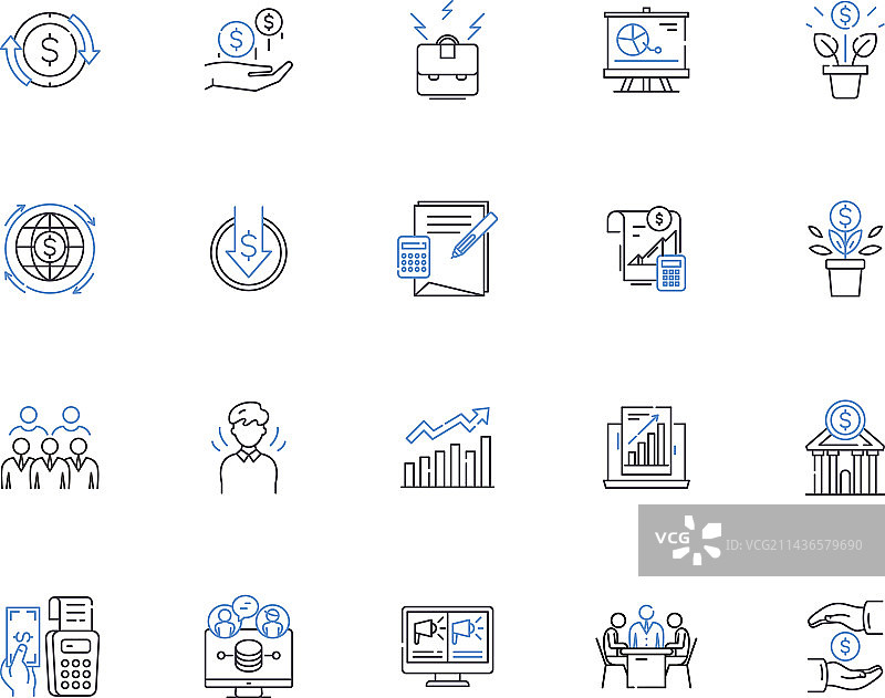 会计轮廓图标集合会计图片素材
