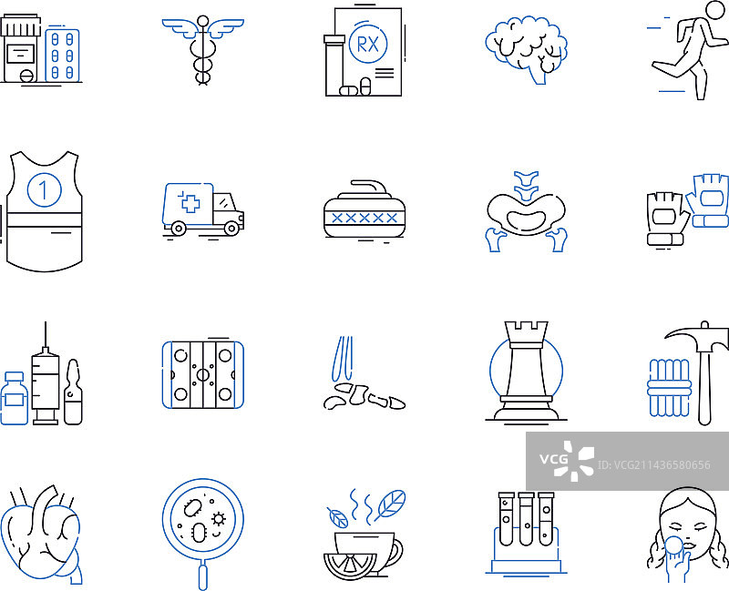 健康与运动轮廓图标健身合集图片素材