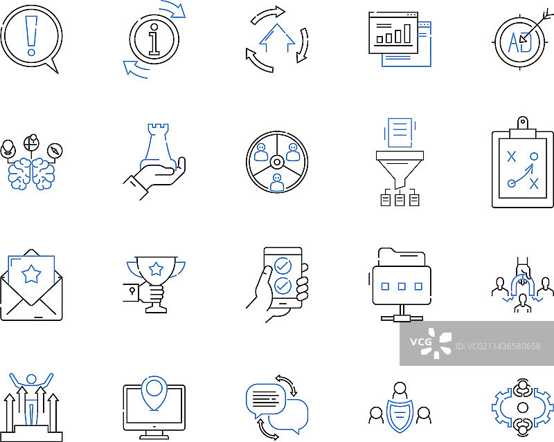 公司成就轮廓图标集合图片素材