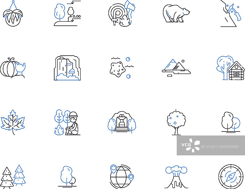 野生自然轮廓图标合集图片素材