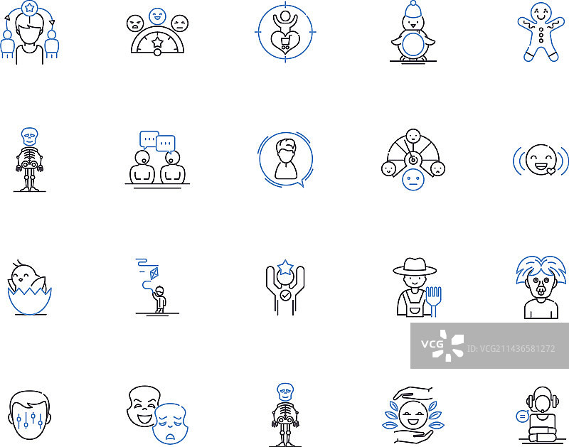 幽默人物轮廓图标合集图片素材