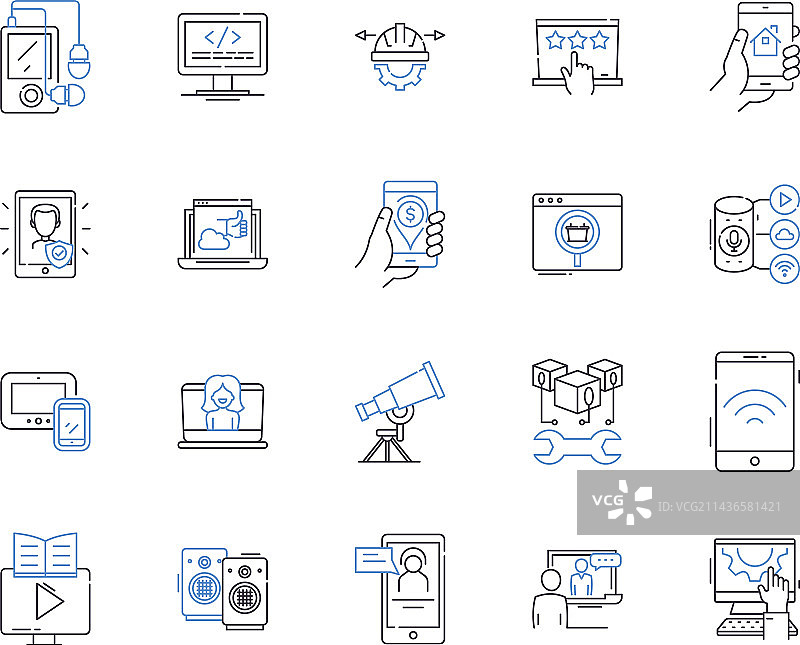 聊天机器人轮廓图标合集图片素材