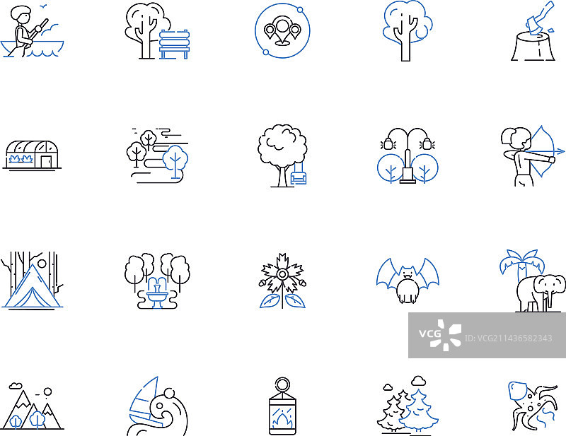 野生自然轮廓图标合集图片素材