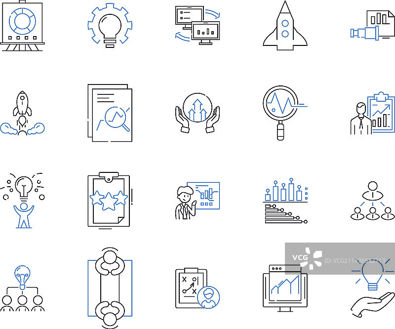 战略与头脑风暴轮廓图标图片素材