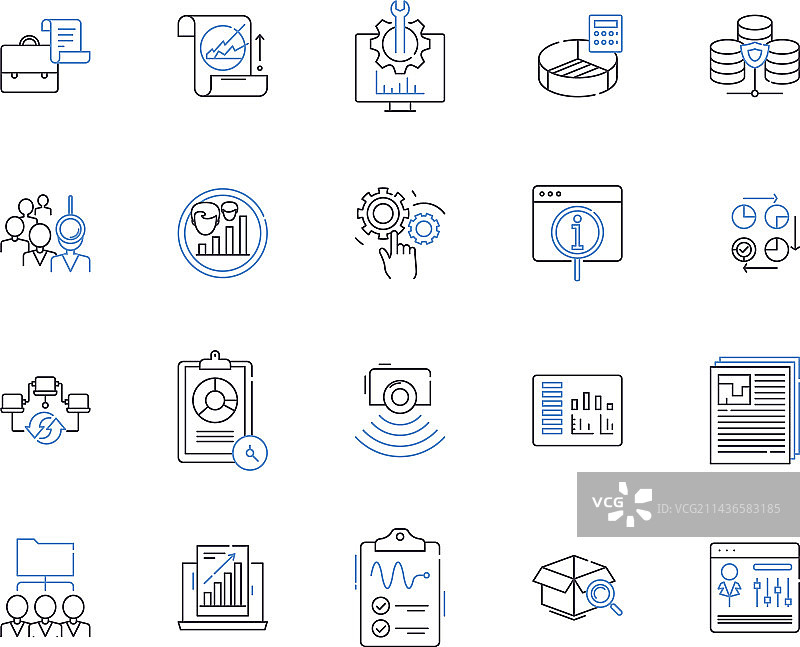 数据和计算机轮廓图标集合数据图片素材