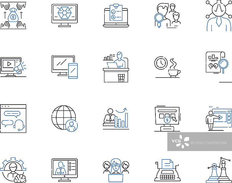 工作团队轮廓图标合集图片素材