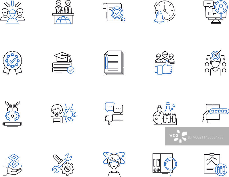 教育中心轮廓图标合集图片素材