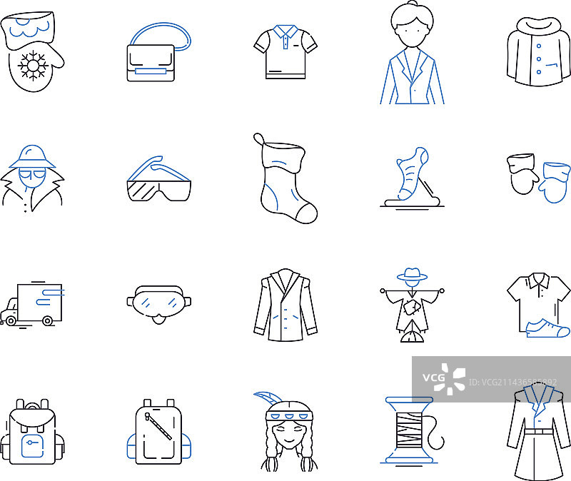 时尚零售轮廓图标系列图片素材