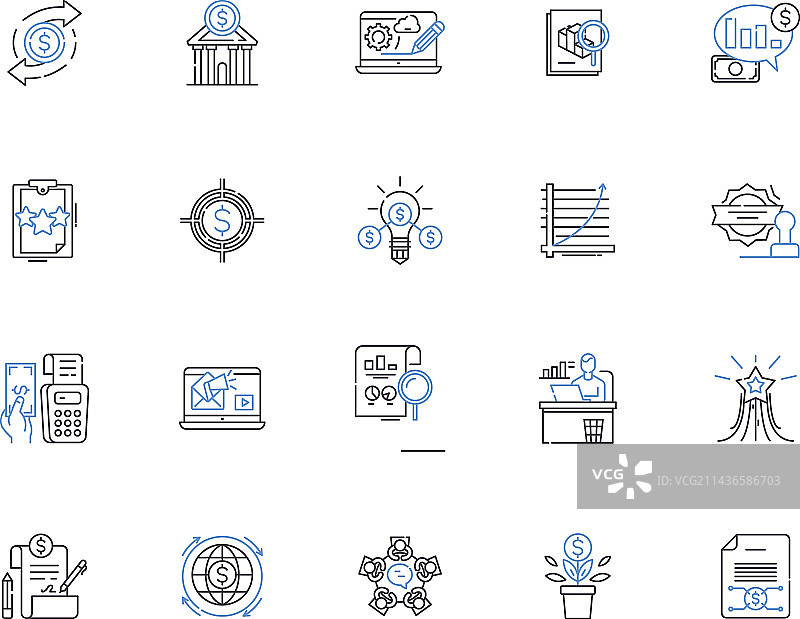 企业估值轮廓图标合集图片素材