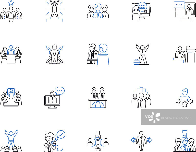 商人轮廓图标集合，企业家图片素材