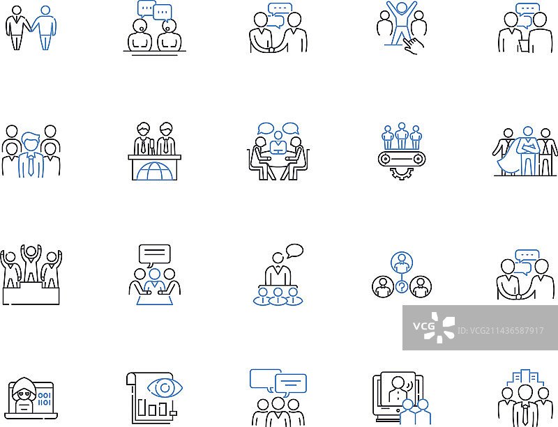 特许经营商业轮廓图标合集图片素材