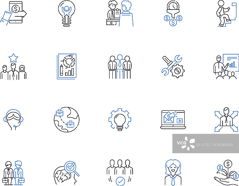 商业研究轮廓图标合集图片素材