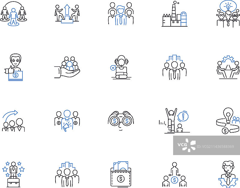 指导和导师制轮廓图标合集图片素材