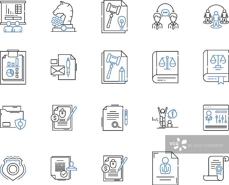 法律部门轮廓图标律师合集图片素材