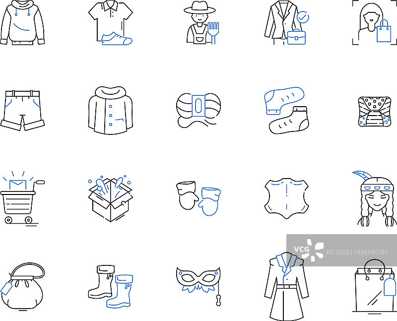 时尚商店轮廓图标合集图片素材