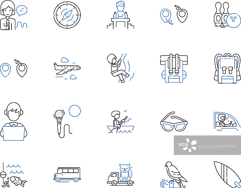 运动类游戏轮廓图标合集图片素材