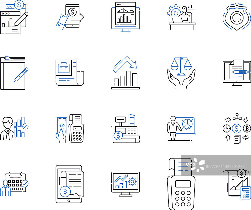 会计与文档轮廓图标合集图片素材