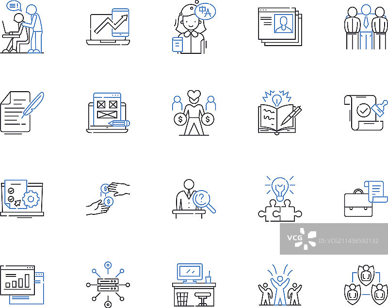 工作团队轮廓图标合集图片素材