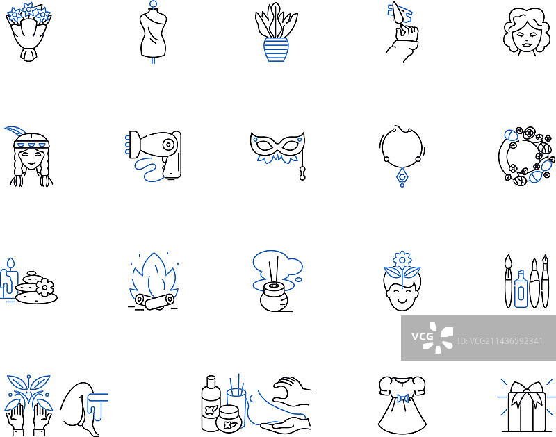 光晕优雅美妆轮廓图标合集图片素材