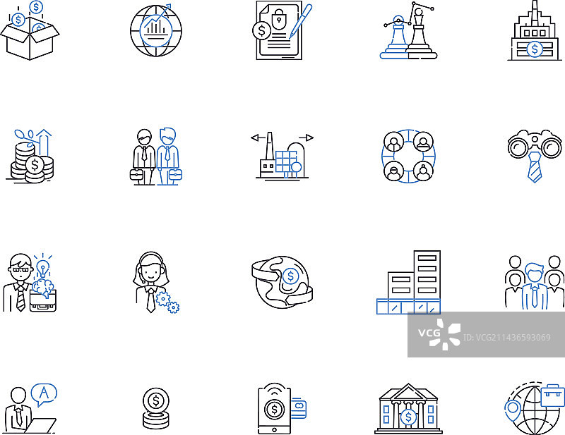 全球化轮廓图标合集图片素材