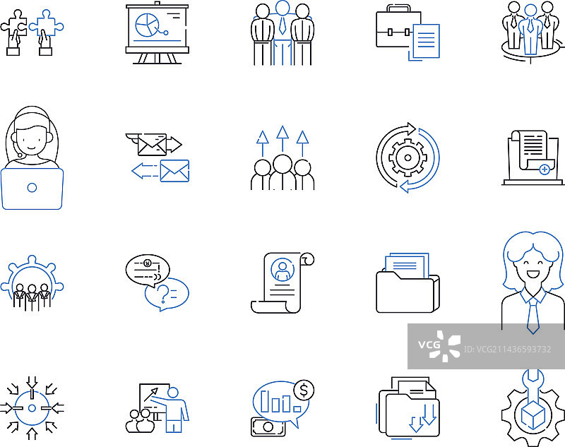 部门团队协作轮廓图标合集图片素材
