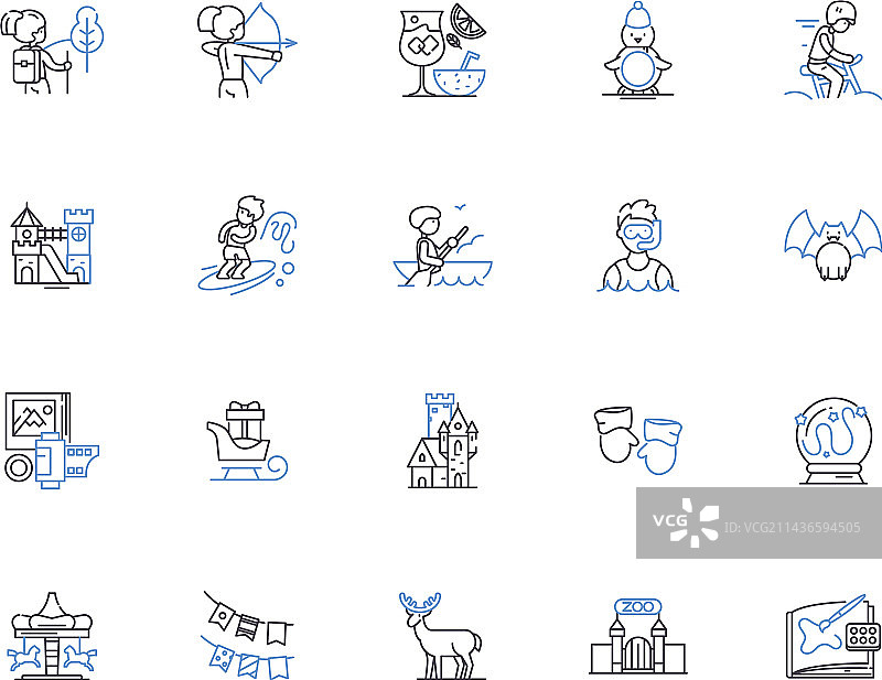 假期轮廓图标合集图片素材