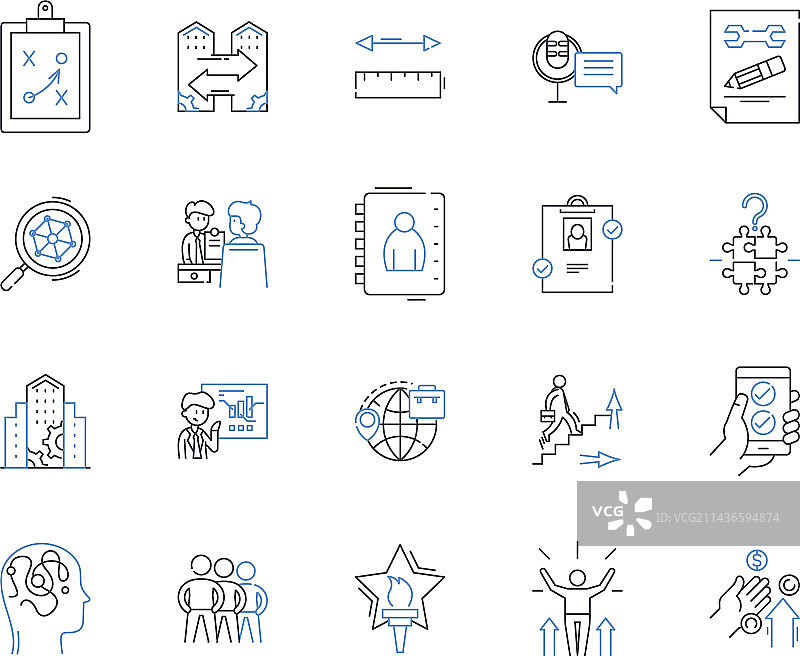 公司发展轮廓图标合集图片素材