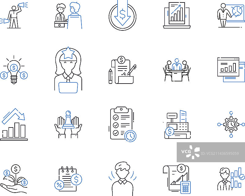 私募股权轮廓图标系列图片素材