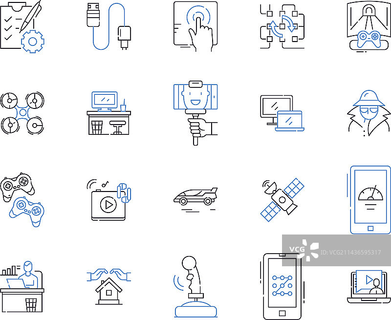 电子商店轮廓图标合集图片素材