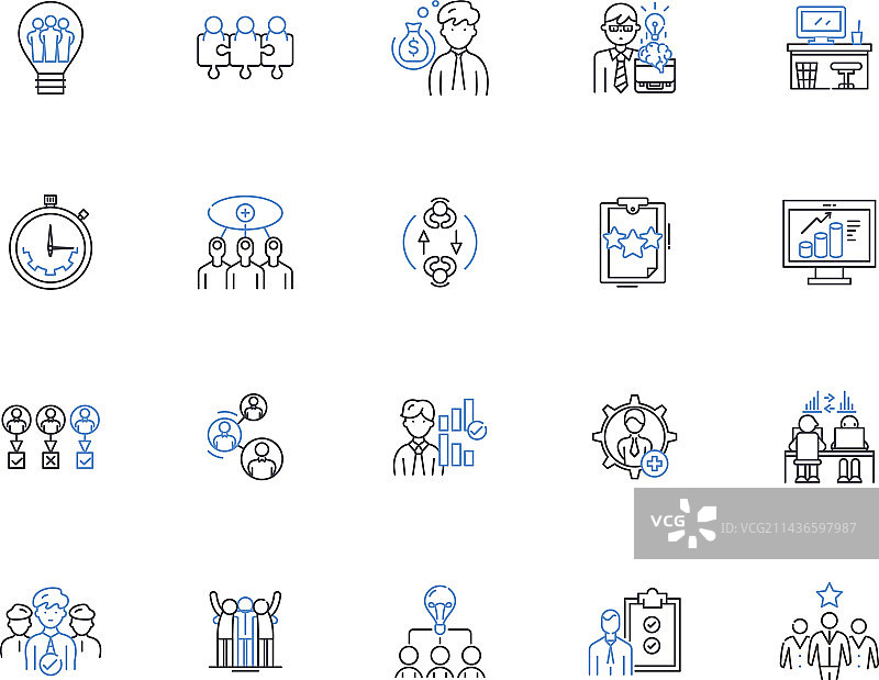 经理轮廓图标集主管图片素材