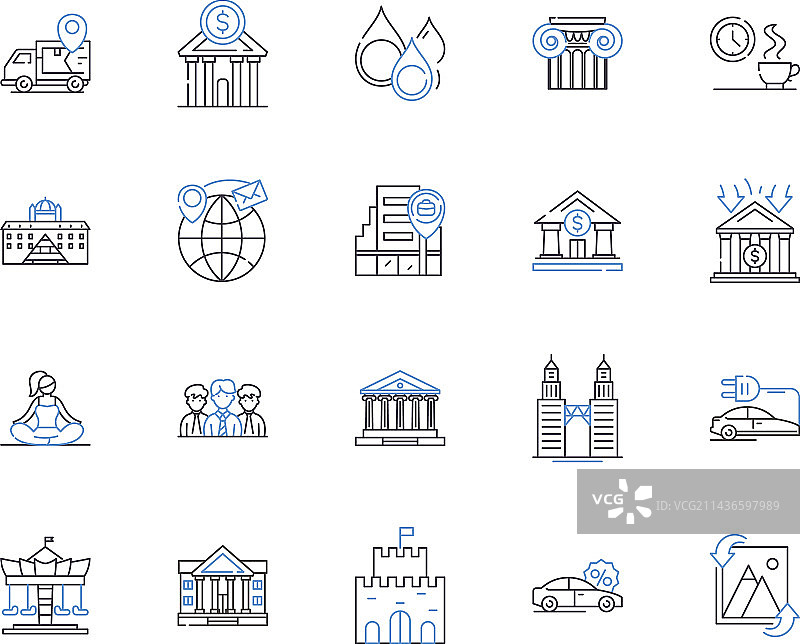 零售行业轮廓图标集合图片素材