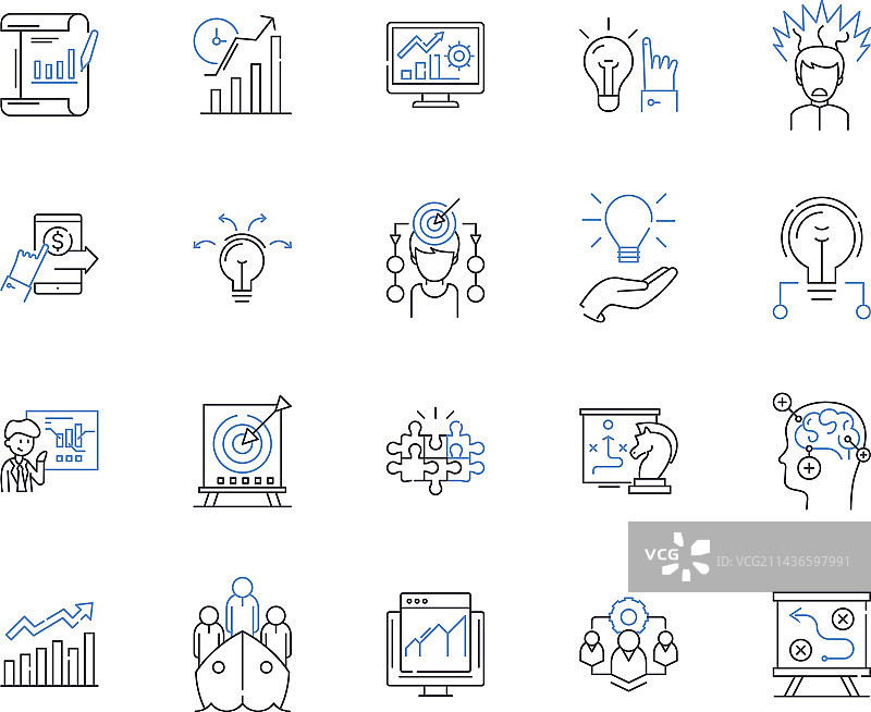 战略与企业大纲图标合集图片素材