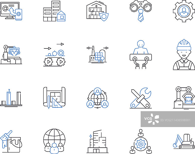 生产业务轮廓图标合集图片素材
