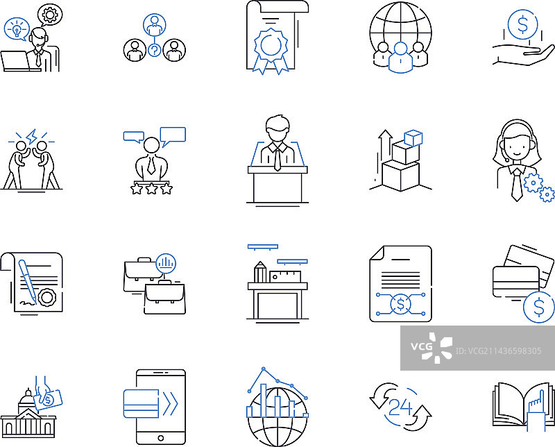 信用管理轮廓图标合集图片素材