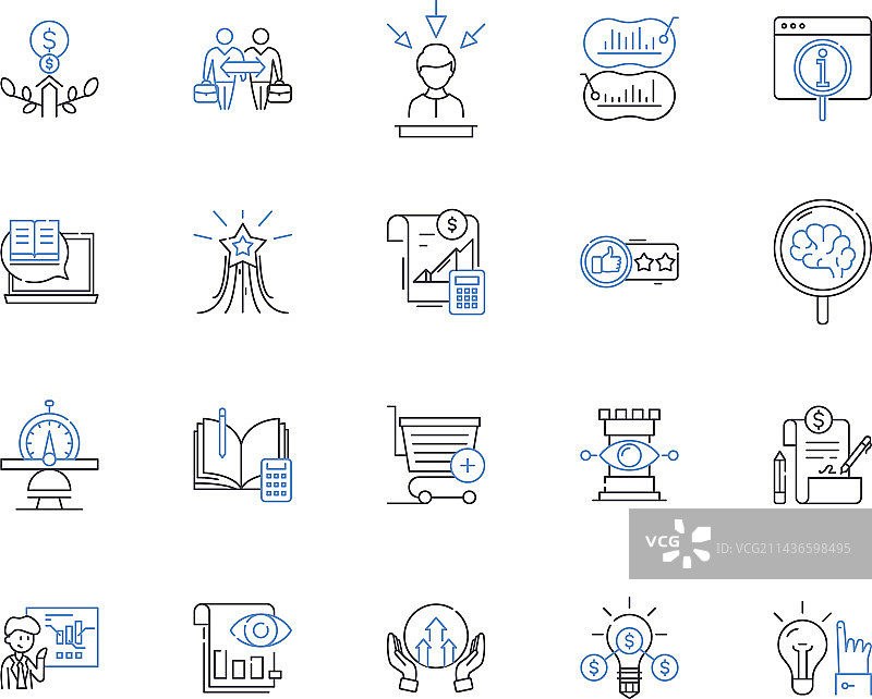 活动管理轮廓图标合集图片素材