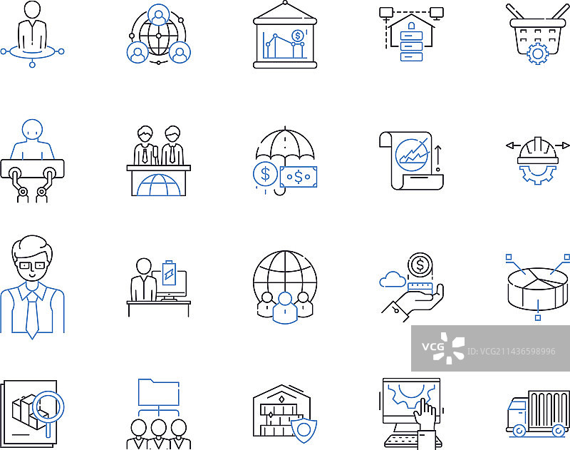 工厂生产轮廓图标合集图片素材