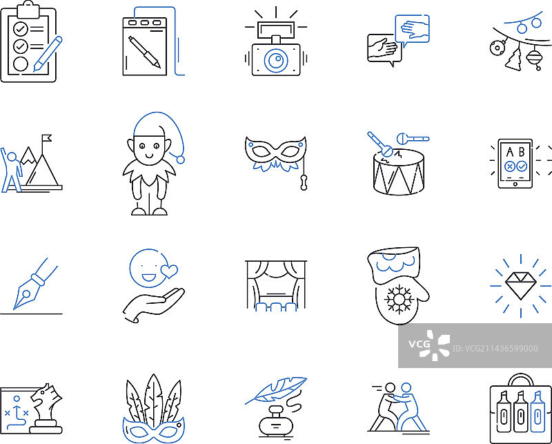 绘画艺术和手工轮廓图标图片素材