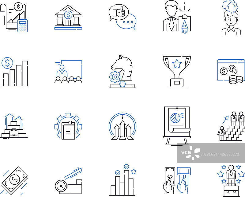 效率轮廓图标合集图片素材