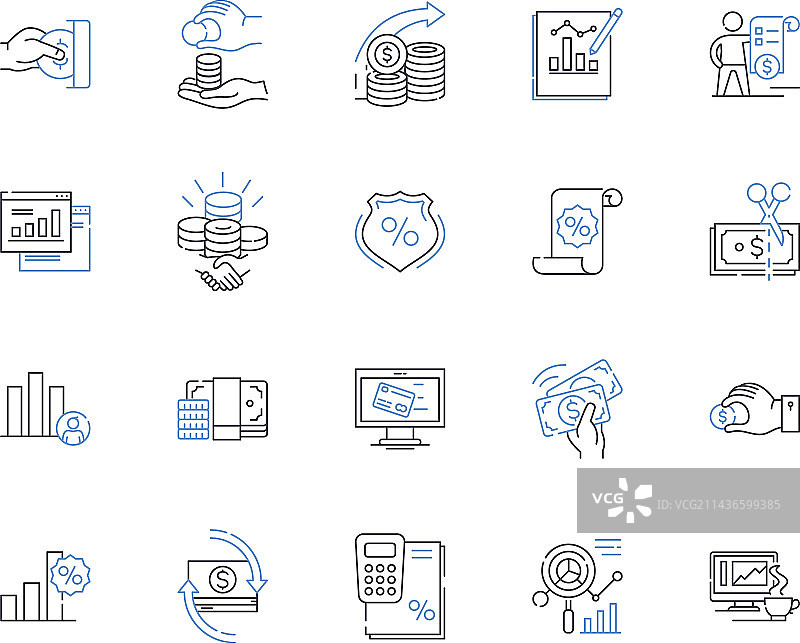 投资业务轮廓图标合集图片素材