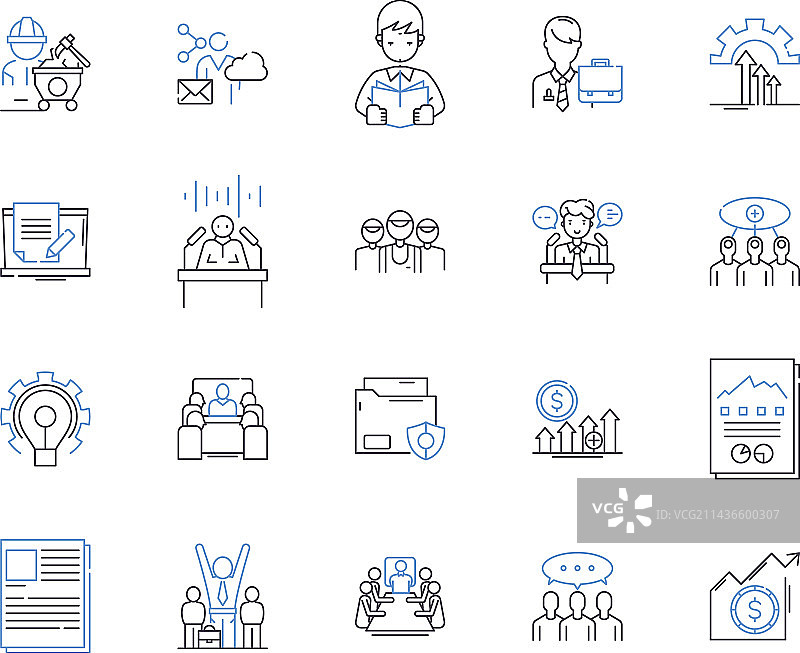 员工生活轮廓图标合集图片素材