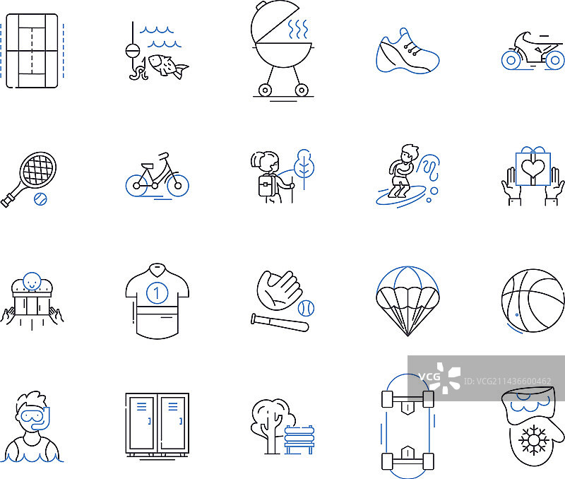 休闲运动线稿图标图片素材