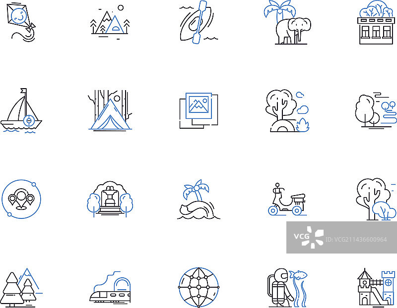 世界旅行轮廓图标合集图片素材