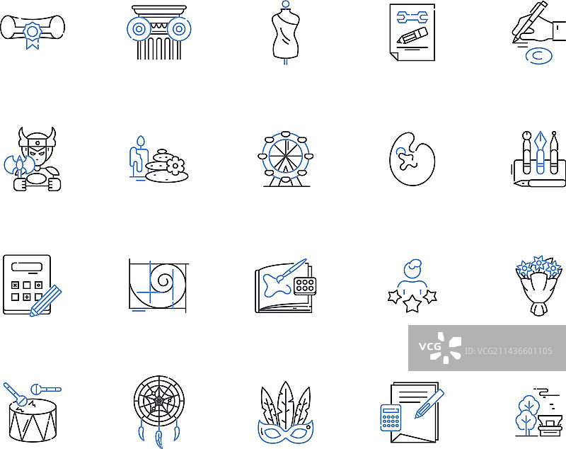 视觉艺术轮廓图标绘画作品合集图片素材